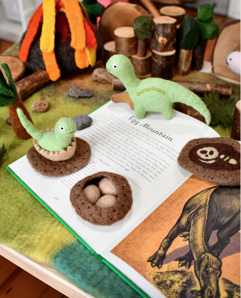 Felt Life Stage of A Dinosaur Brontosaurus