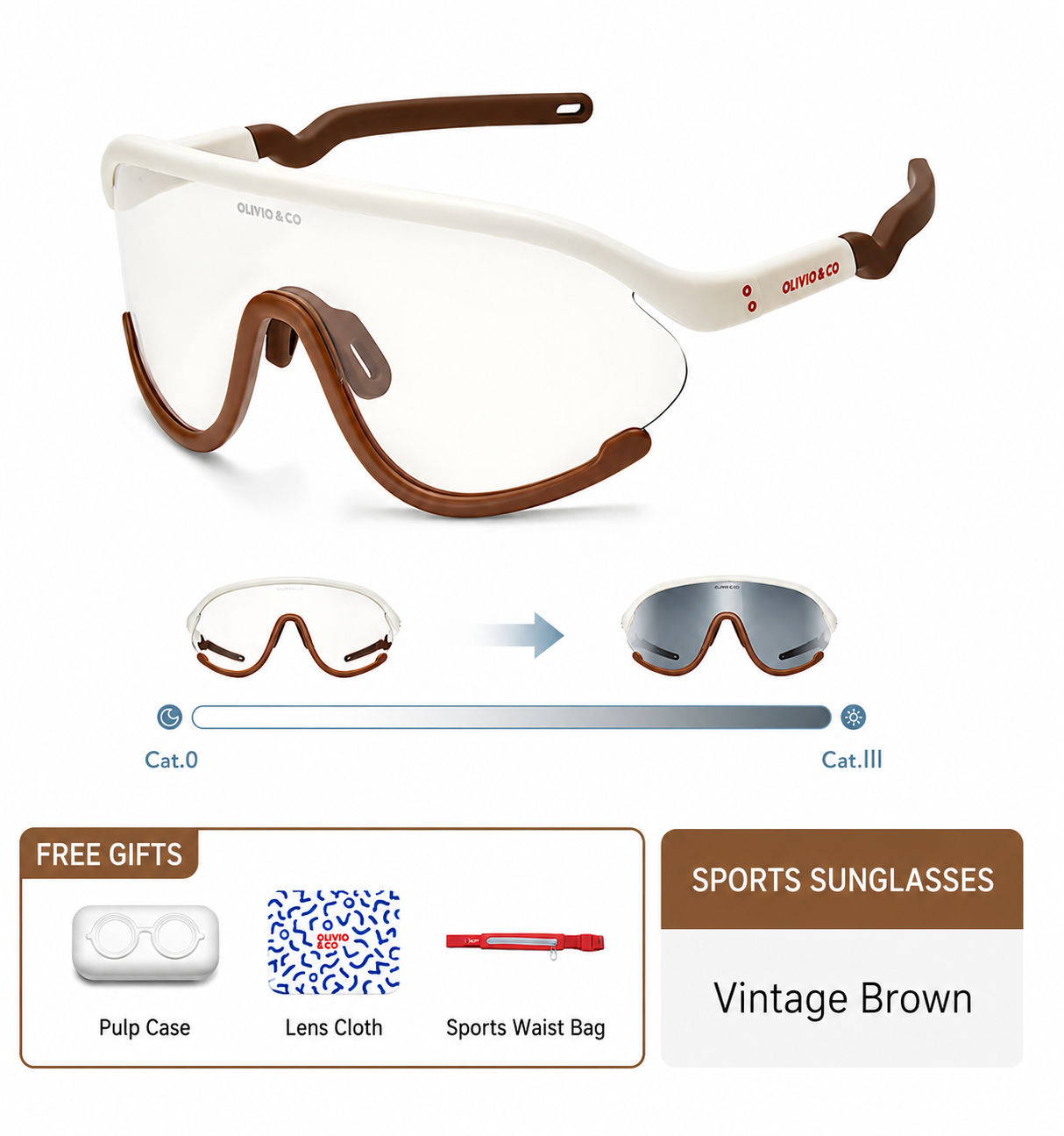 JUNIOR+ Photochromic Half-Rim Sports Sunglasses （7-12y）