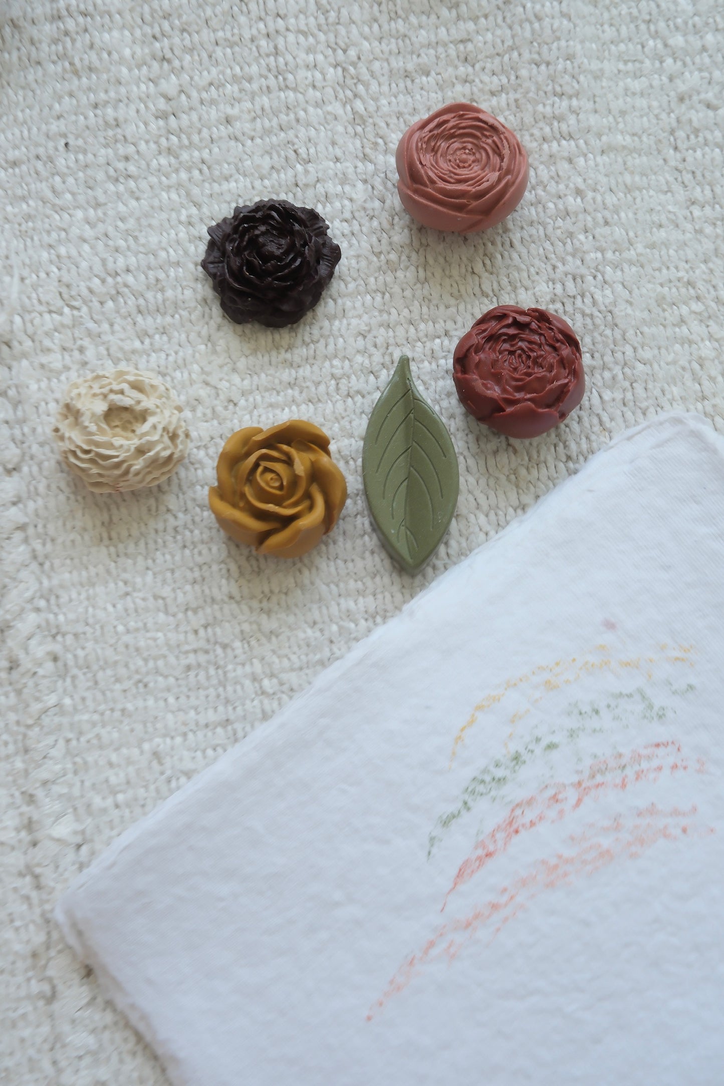 Handmade Beeswax Crayon Roses