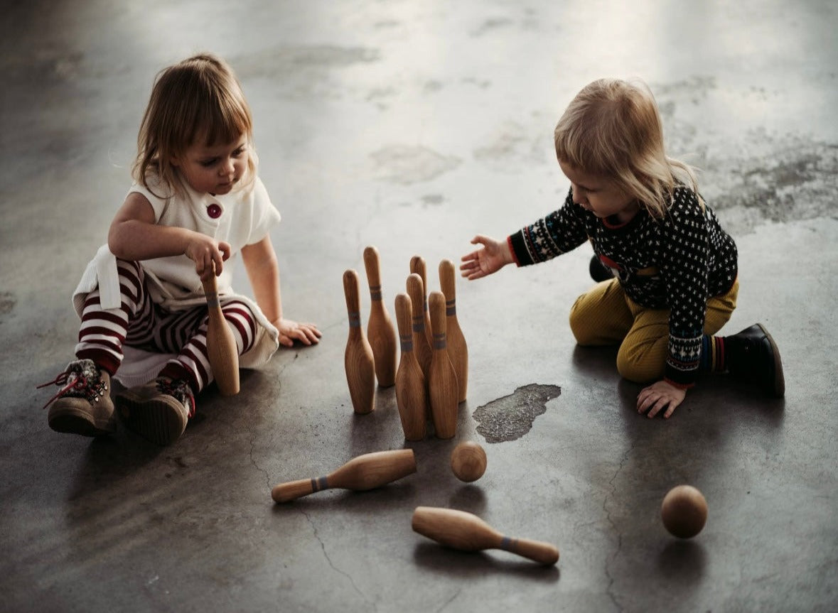 Natural Wooden Bowling  Game