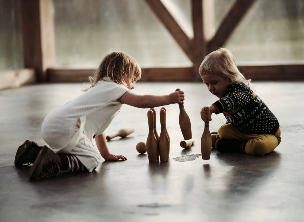 Natural Wooden Bowling  Game