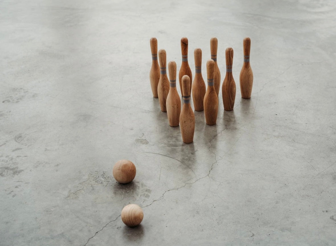 Natural Wooden Bowling  Game