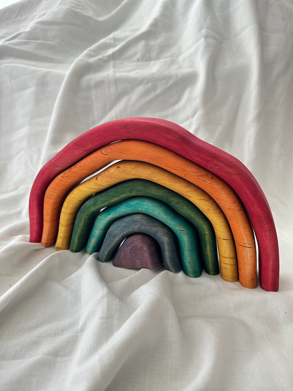 Wooden unique Wavy Rainbow stacker