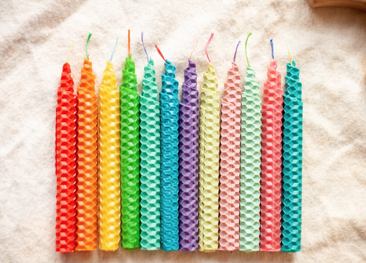 Waldorf inspired Multicolored candles