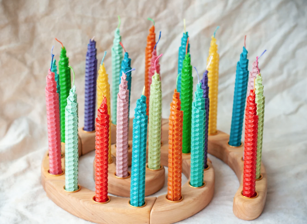 Waldorf inspired Multicolored candles