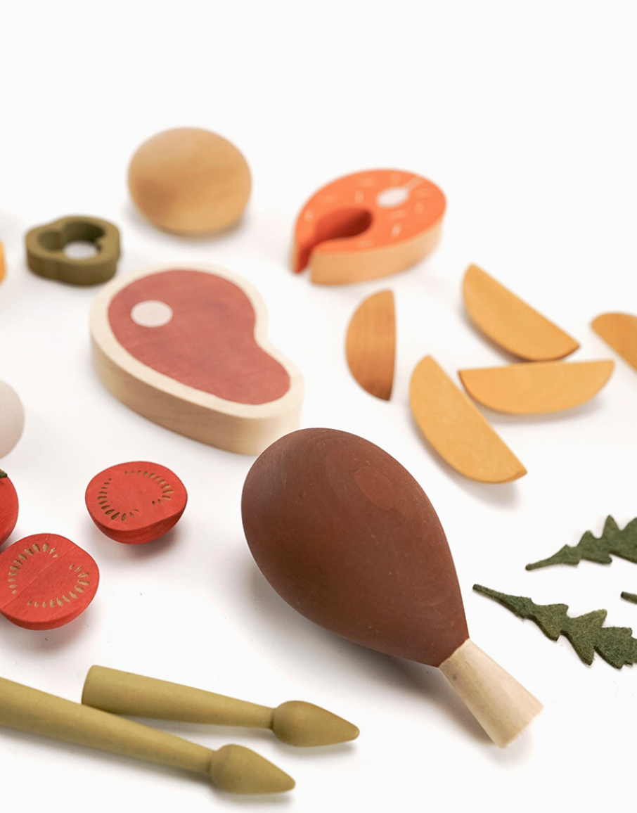 Wooden Play Food Set | Dinner