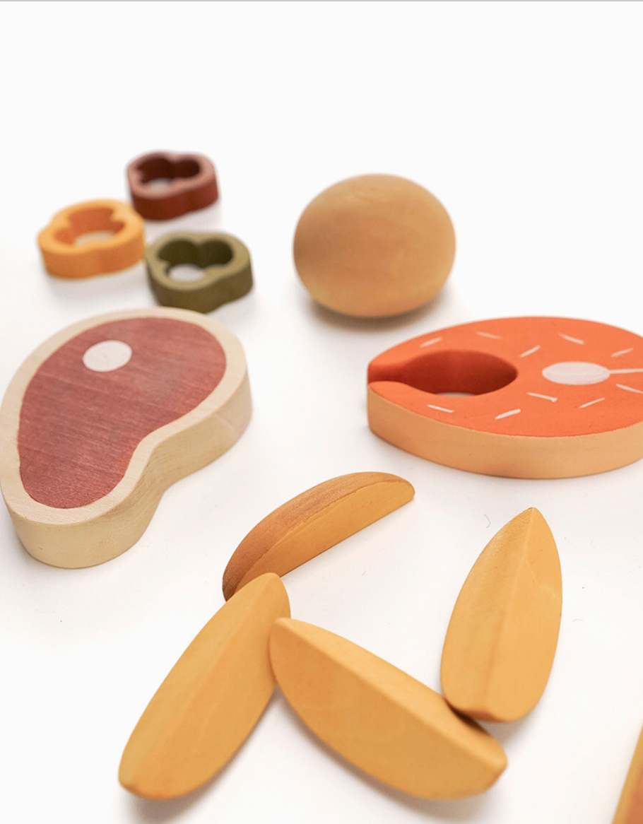 Wooden Play Food Set | Dinner