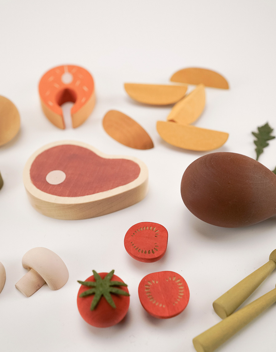 Wooden Play Food Set | Dinner