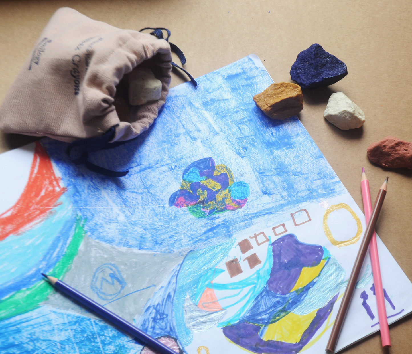 Textured Beeswax Ocean Rock Crayons