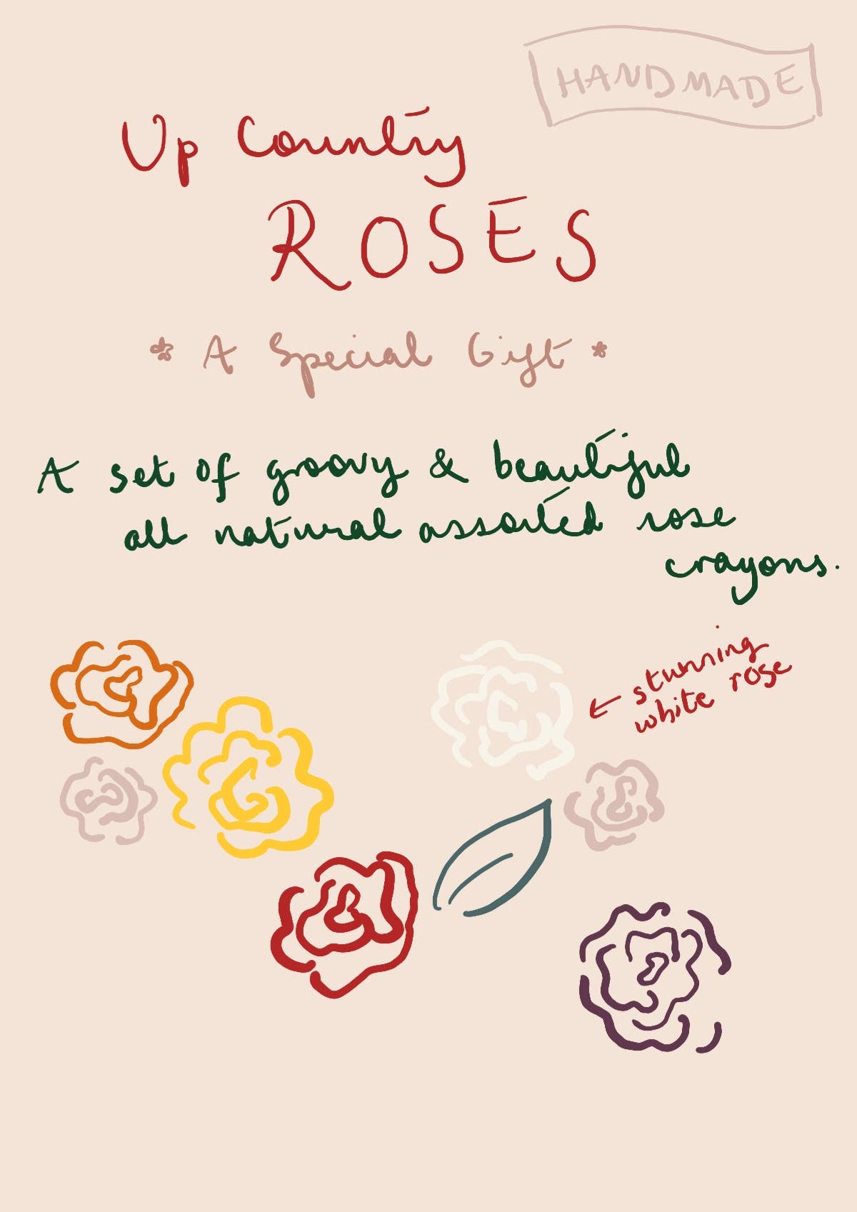 Handmade Beeswax Crayon Roses