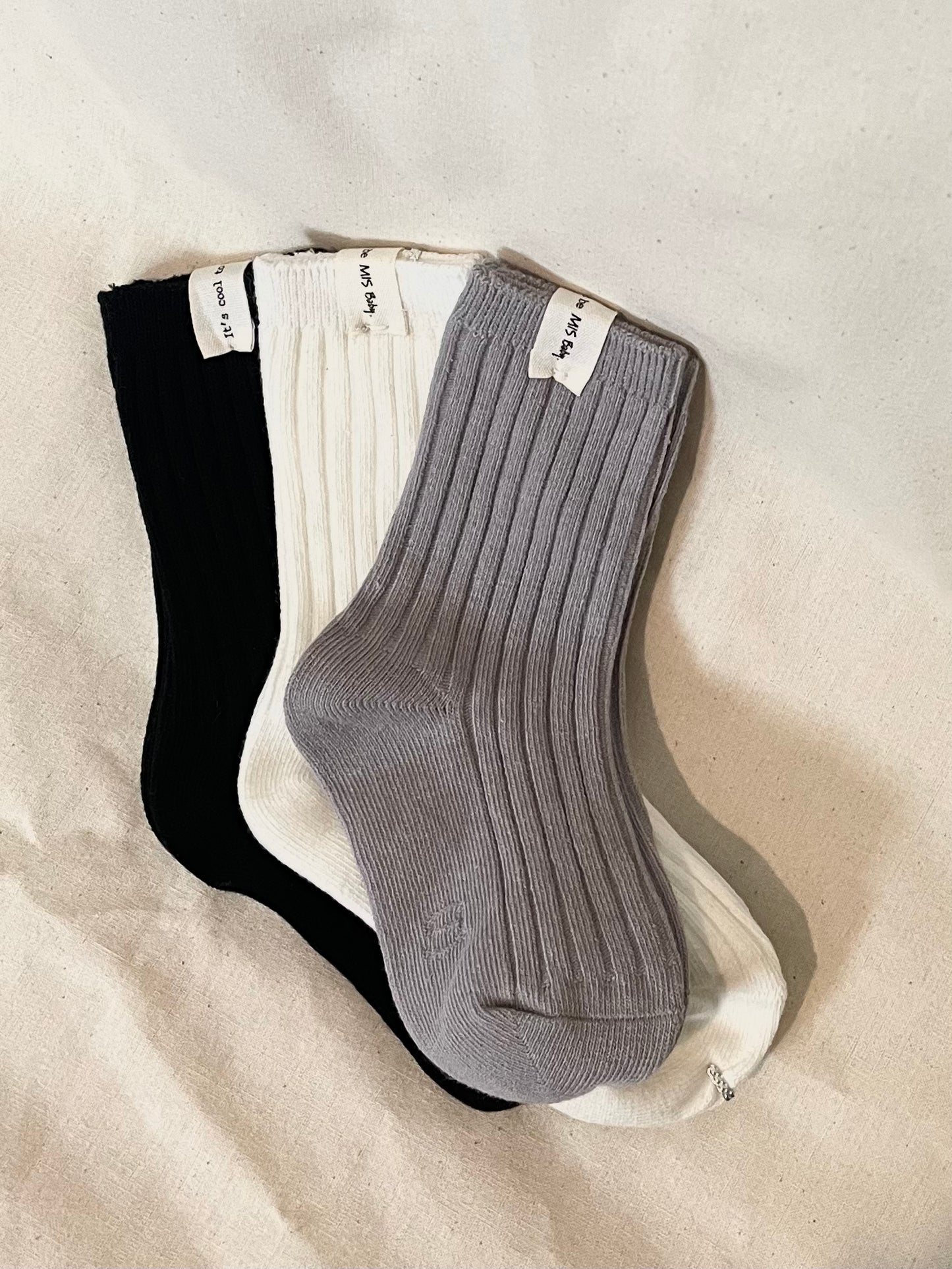 Rib Crew Socks (3-Pack)